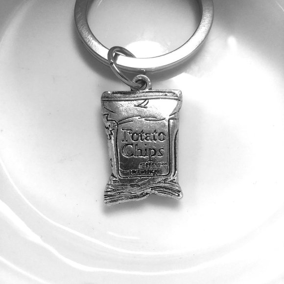 Miniature Bag of Chips Junk Food Snack Food Lovers Charm gift key ring keychain - Picture 3 of 3
